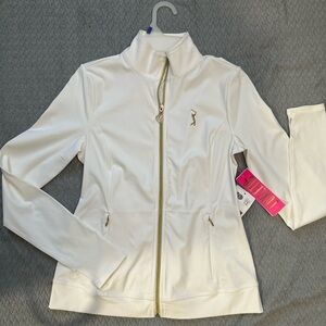 Lilly Pulitzer Cream Ski Jacket with Gold Details